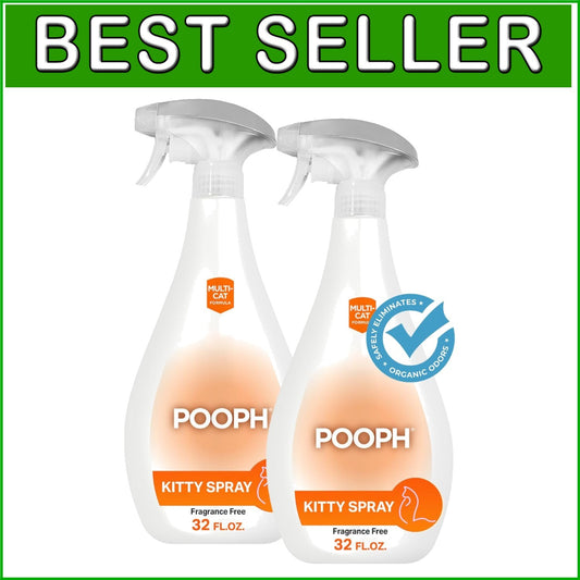Powerful 32oz Kitty Odor Remover Spray - Non-Toxic Pet Litter Solution, 2 Pack