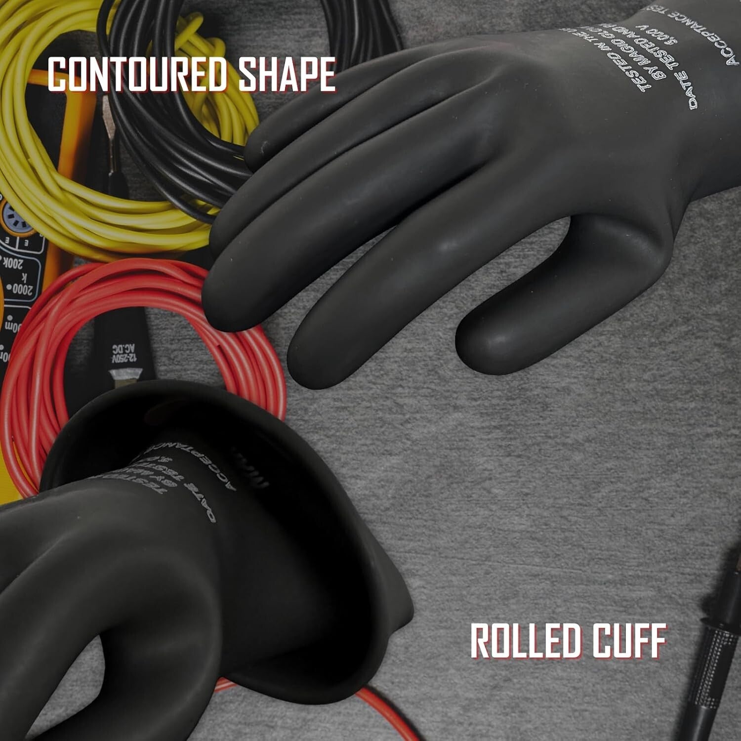 Dielectric Natural Rubber Electrician Gloves - Class 0, Enhanced Flexibility