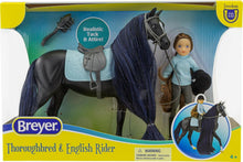 Load image into Gallery viewer, Breyer Freedom Series 1:12 Scale English Rider Set with Thoroughbred Horse Jet