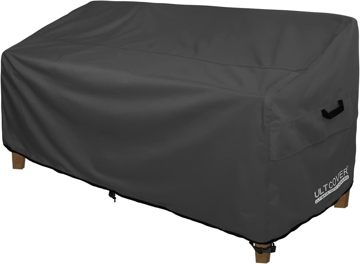 Durable Patio Furniture Cover for 3-Seater Sofa - Black Waterproof Design