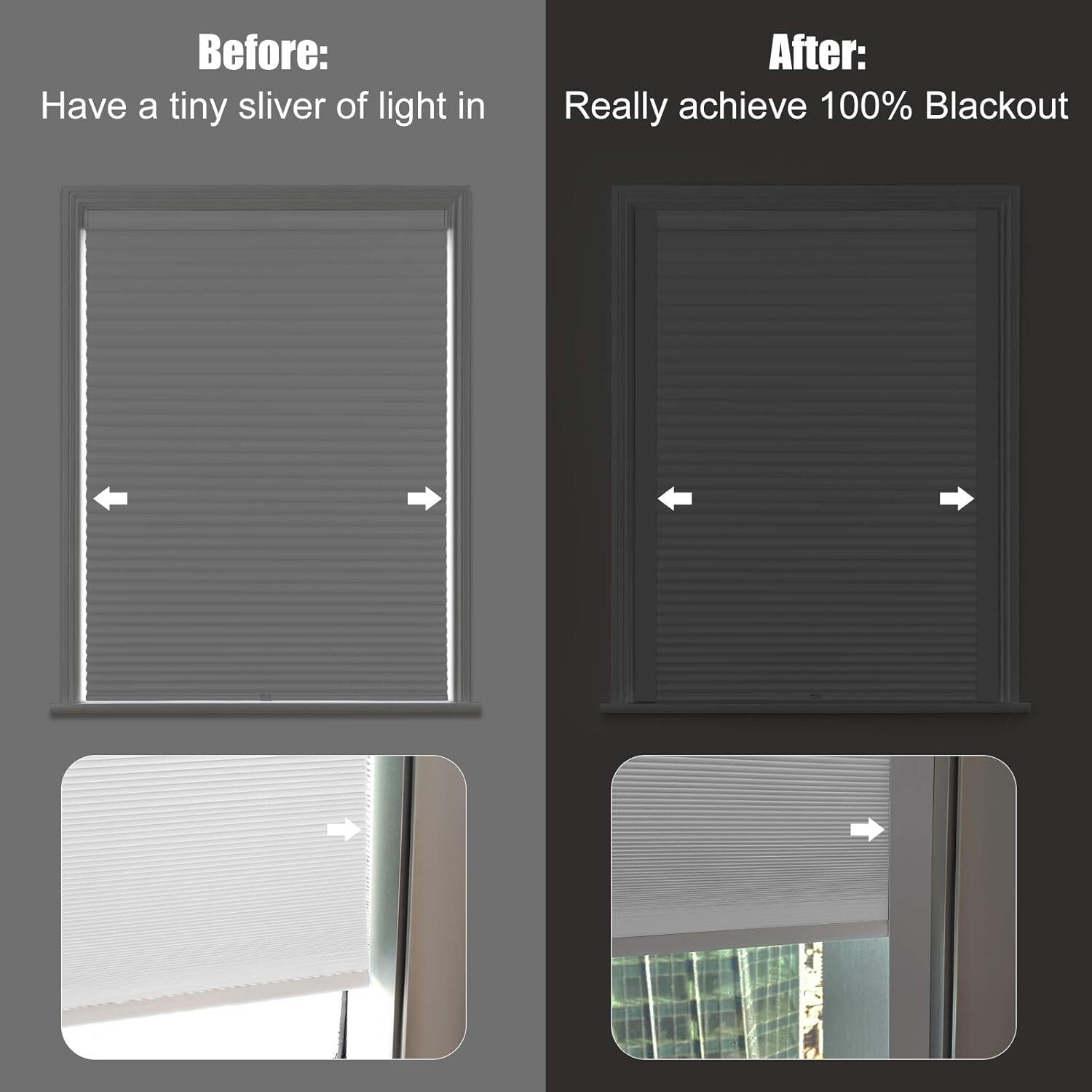 Customizable Light Blocking Strips for Blackout Blinds - 58.5" Silvery Grey Duo
