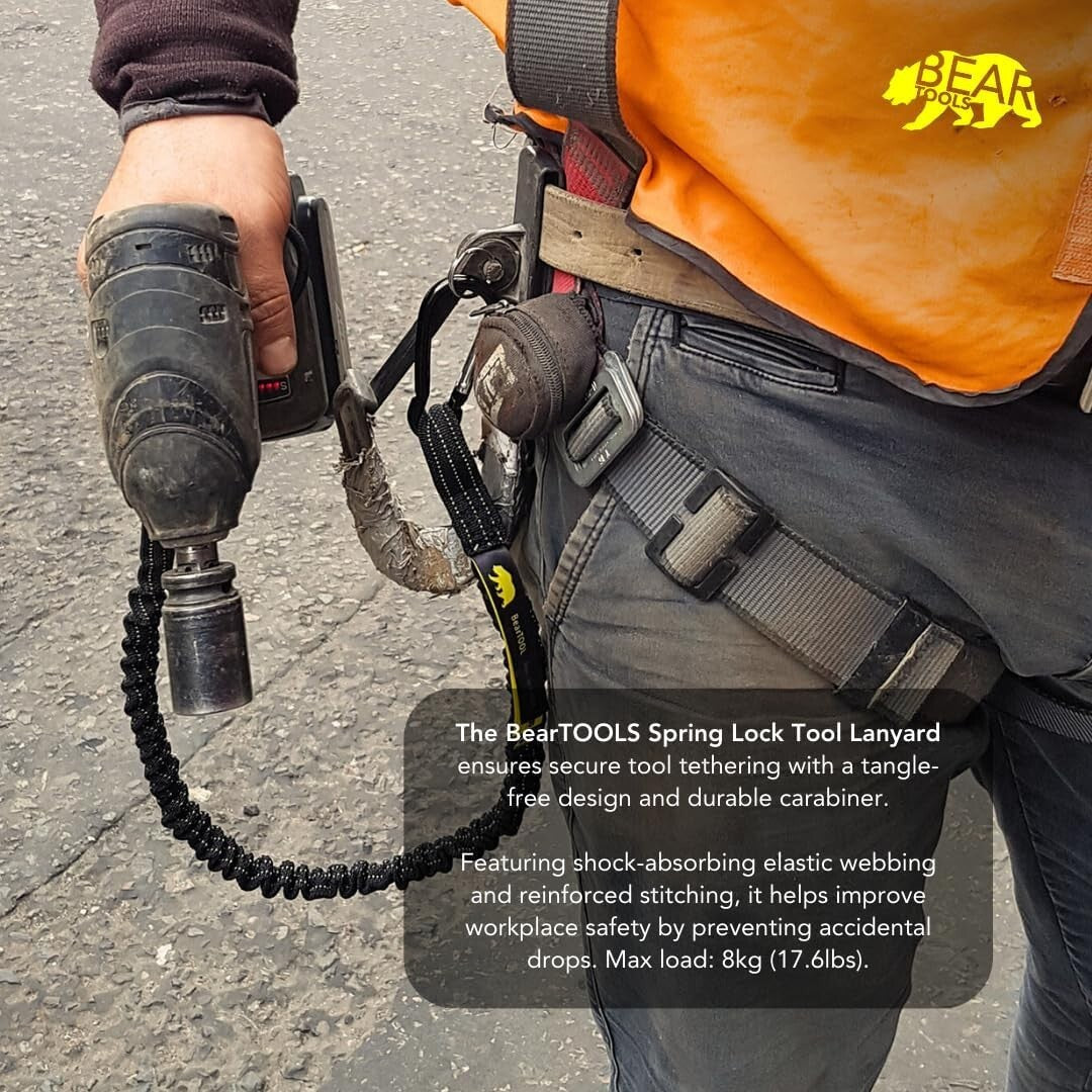 High-Strength Nylon Tool Safety Lanyard with Non-Tangling Carabiner | 10 Pack