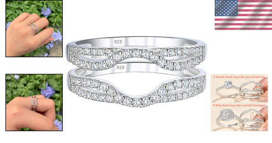 Elegant Sterling Silver Ring Enhancer with AAAAA CZ - Perfect for Any Occasion