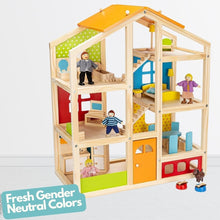 Load image into Gallery viewer, Skylar Wooden Dollhouse: 23.75-Inch with 20 Accessories &amp; 5 Dolls - Fun Playset