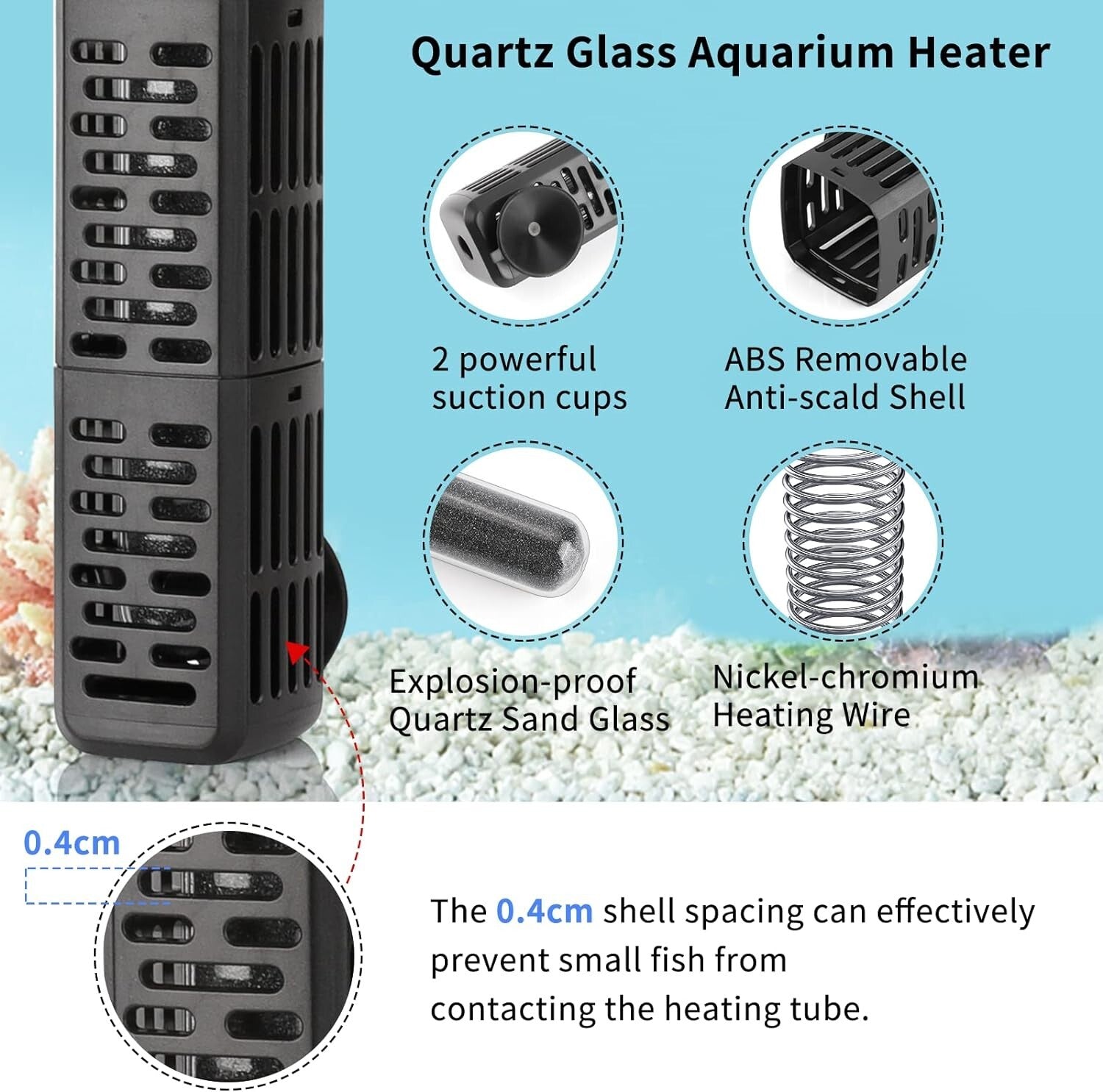 Explosion-Proof 300W Submersible Heater for Fish Tanks - Wide Use & Easy Install