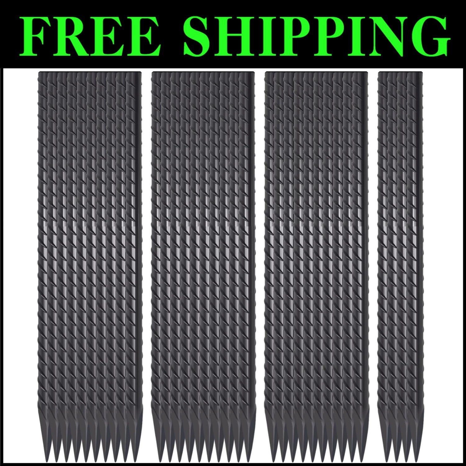 Chisel Point 16" Rebar Stakes - 34 Heavy Duty Steel Anchors for Secure Gardening