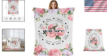 Load image into Gallery viewer, Inspirational Floral Throw Blanket 80"x60" - Perfect Christian Gift for Women