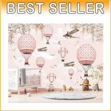 Load image into Gallery viewer, Beautiful Fade-Resistant Hot Air Balloon Mural – Perfect for Kids' Rooms