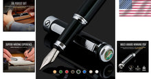 Load image into Gallery viewer, Stunning Green Black Luxury Fountain Pen - Smooth Writing, Gift Box Included