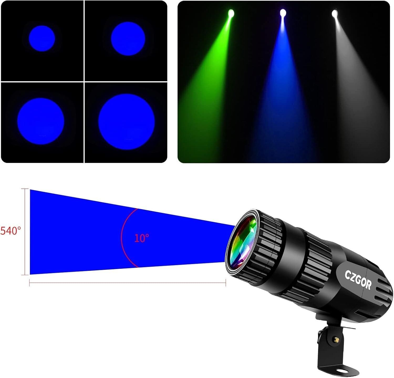 Versatile 3-Pack LED Pinspot Lights with Remote for Brilliant Event Illumination
