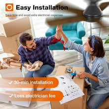 Load image into Gallery viewer, 42-Inch Ceiling Fan with Light - Modern Matte Black, Remote &amp; Timer Function