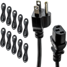 Load image into Gallery viewer, Versatile 6FT C13 to NEMA 5-15P Power Cord for Monitors &amp; Printers - Multi-Pack
