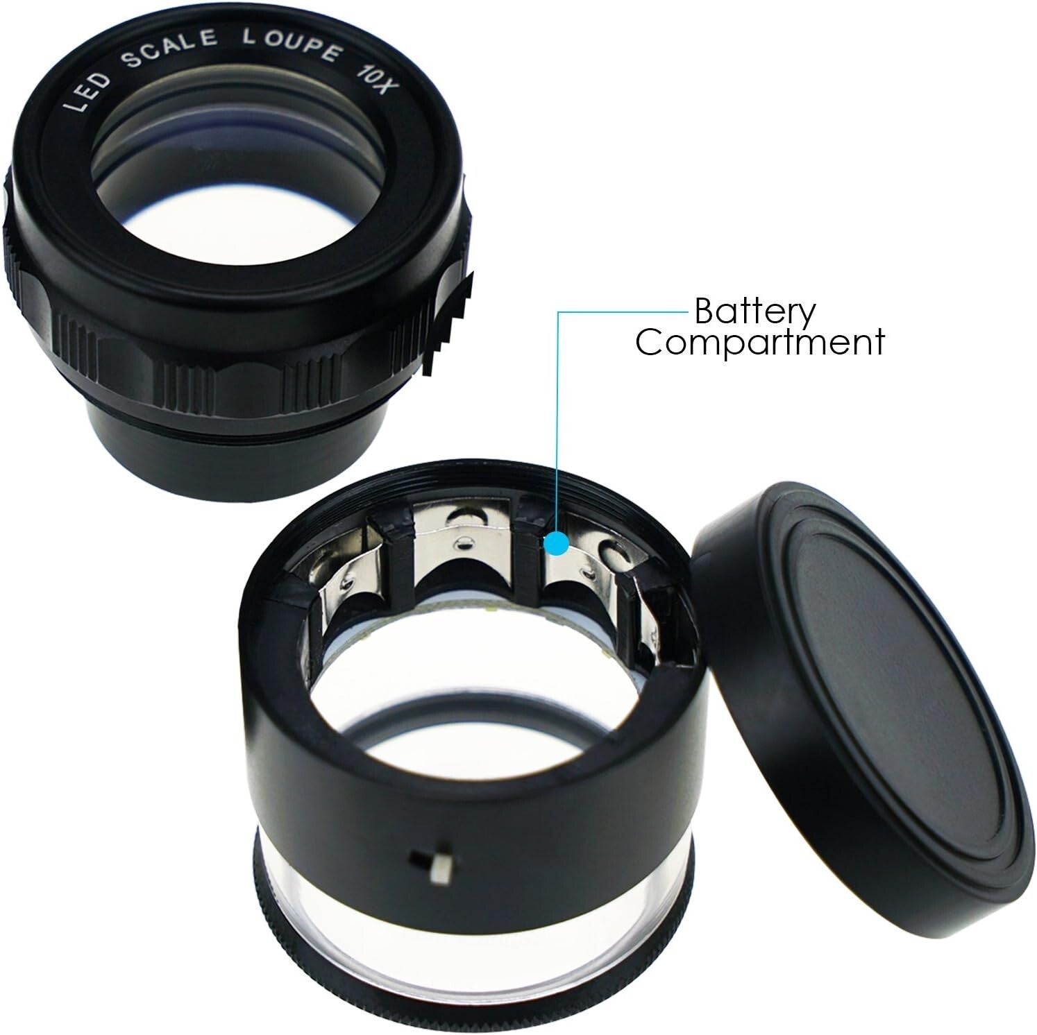 10x Illuminated Jewelers Loupe with LED and Stylish Leather Case for Collectors