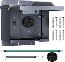 Load image into Gallery viewer, Weatherproof 30 Amp RV Outlet Box with Circuit Breaker - Durable &amp; Lockable