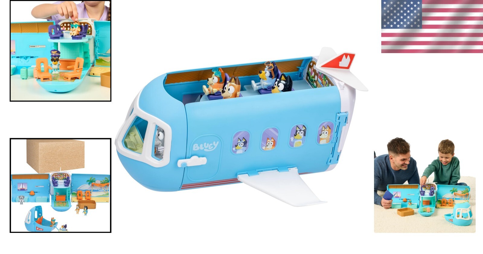 Deluxe Transforming Playset: Bluey Plane to Resort & Boat with 5 Characters!