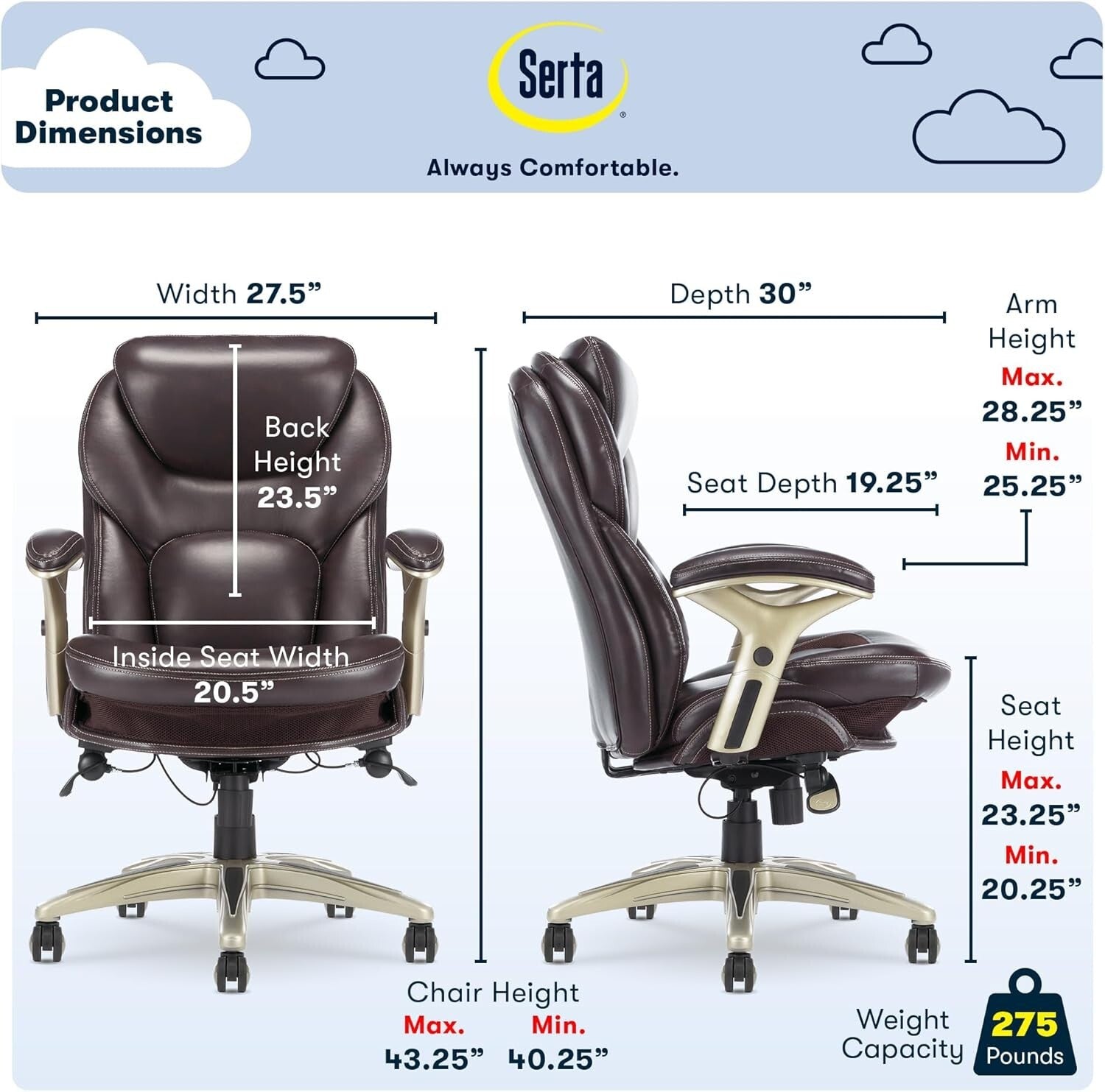 Premium Chestnut Brown Executive Office Chair with Ergonomic Support and Style