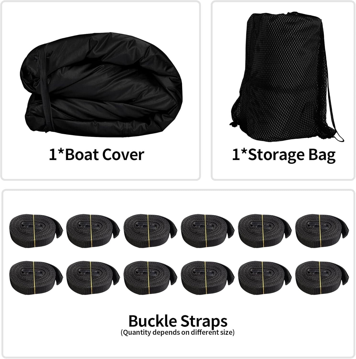 16' to 18.5' Adjustable Boat Cover with Storage Bag - Waterproof & UV Resistant