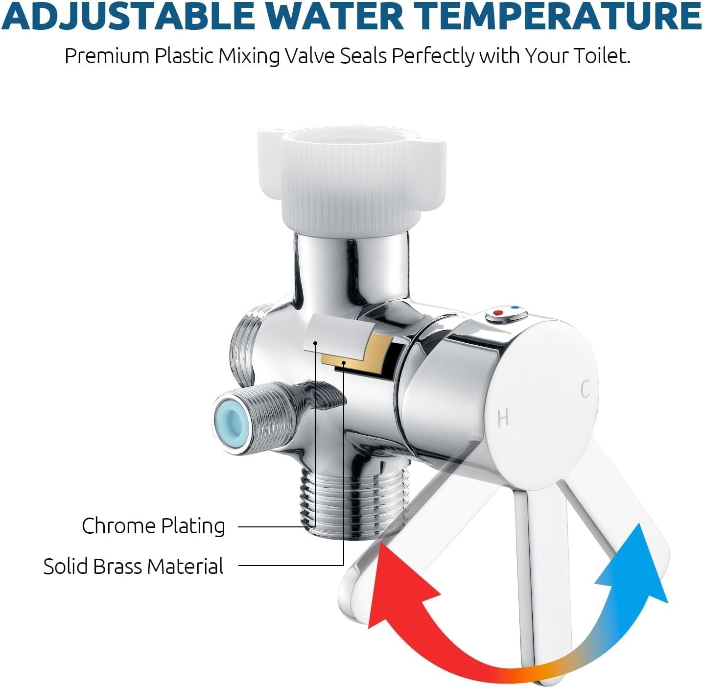 Ergonomic Stainless Steel Bidet Spray for Toilets - Warm & Cold Water Control