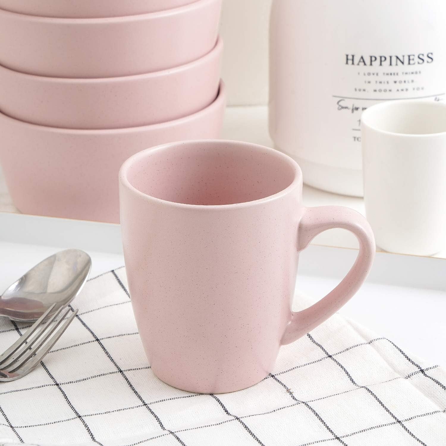 Chic 16-Piece Pink Stoneware Dinnerware Service for 4 - Perfect for Any Occasion
