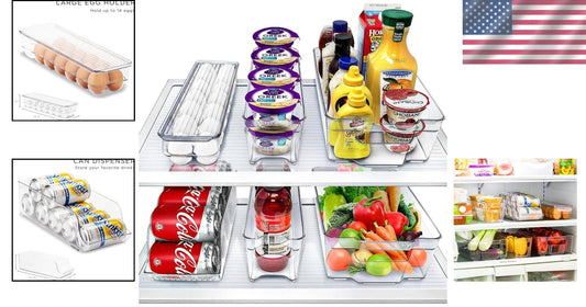 Clear BPA-Free Stackable Food Storage Containers for Fridge & Freezer - Set of 6