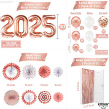Load image into Gallery viewer, Giant 40-Inch 2025 Balloons with Fringe Backdrop for Ultimate Grad Celebration
