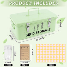 Load image into Gallery viewer, 60 Slot Metal Seed Storage Organizer with Safety Locks and Labels for Gardeners