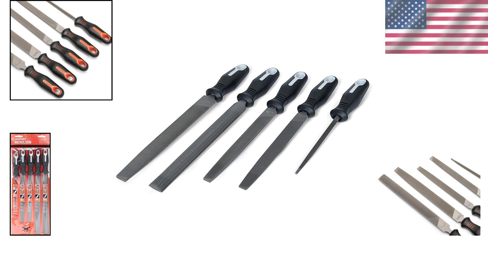 Crescent 5-Piece General Purpose File Set - Ergonomic Comfort & Functionality