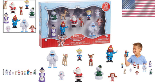Delightful Rudolph The Red-Nosed Reindeer 10-Figure Holiday Playset for Ages 3+