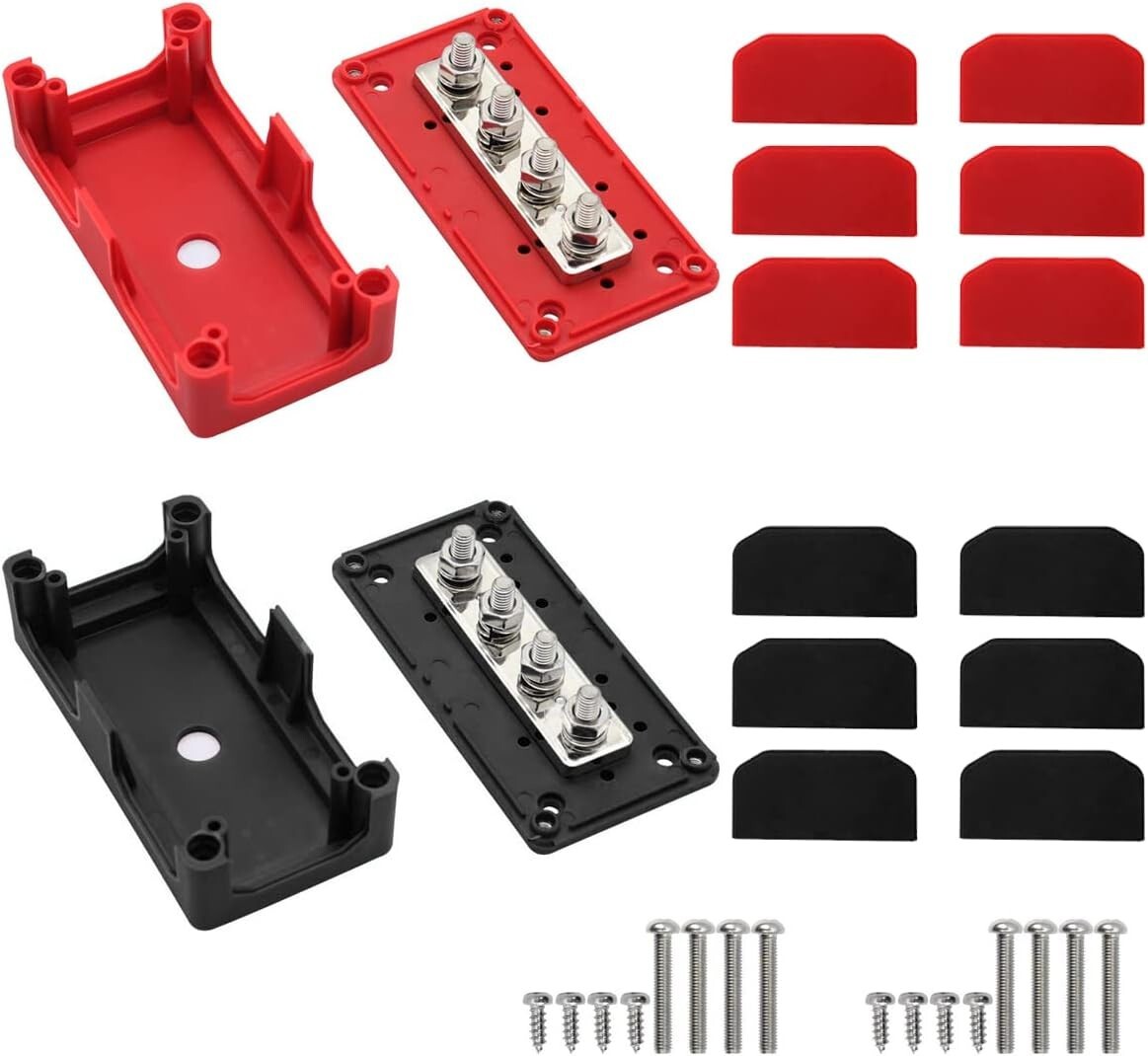 300A Waterproof Power Distribution Block with 4 M10 Terminal Studs - Heavy Duty