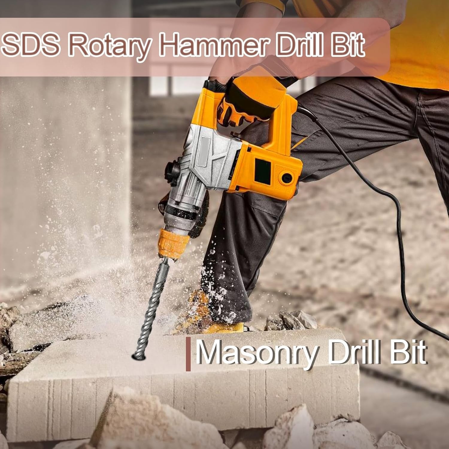 Alloy Steel 1-9/16 x 18 Inch Drill Bit with Carbide Tip for Concrete Work