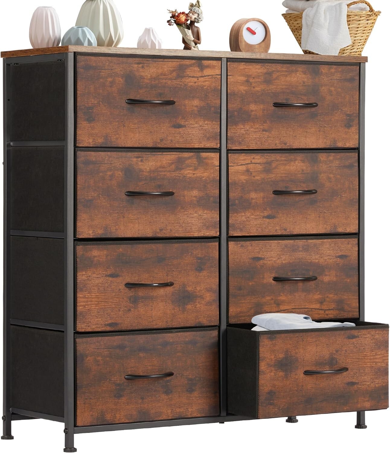 Compact 8-Drawer Storage Tower - Lightweight and Durable Bedroom Organizer