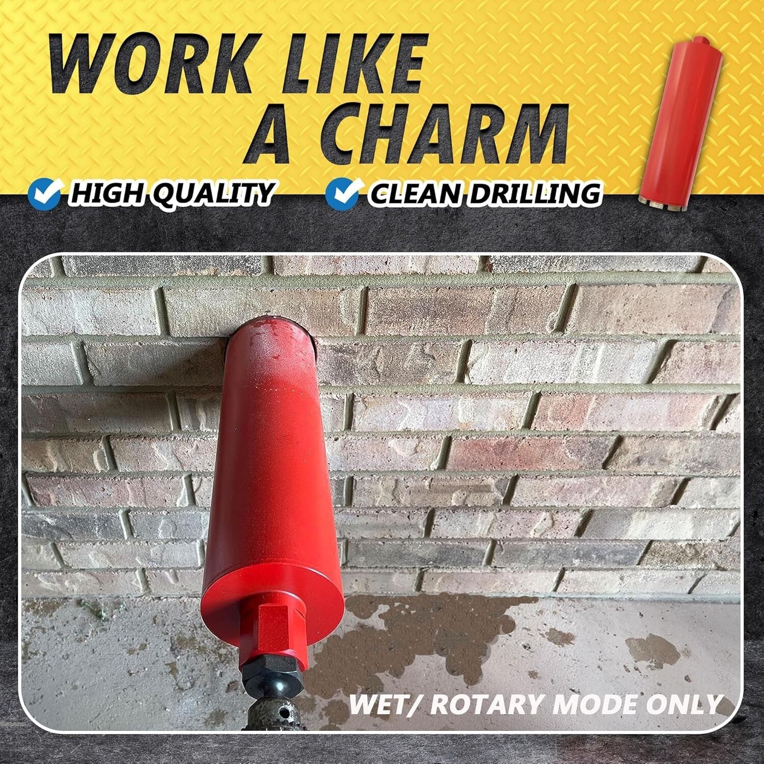 3" Wet Diamond Core Drill Bit with 14" Depth – Ideal for Concrete & Masonry