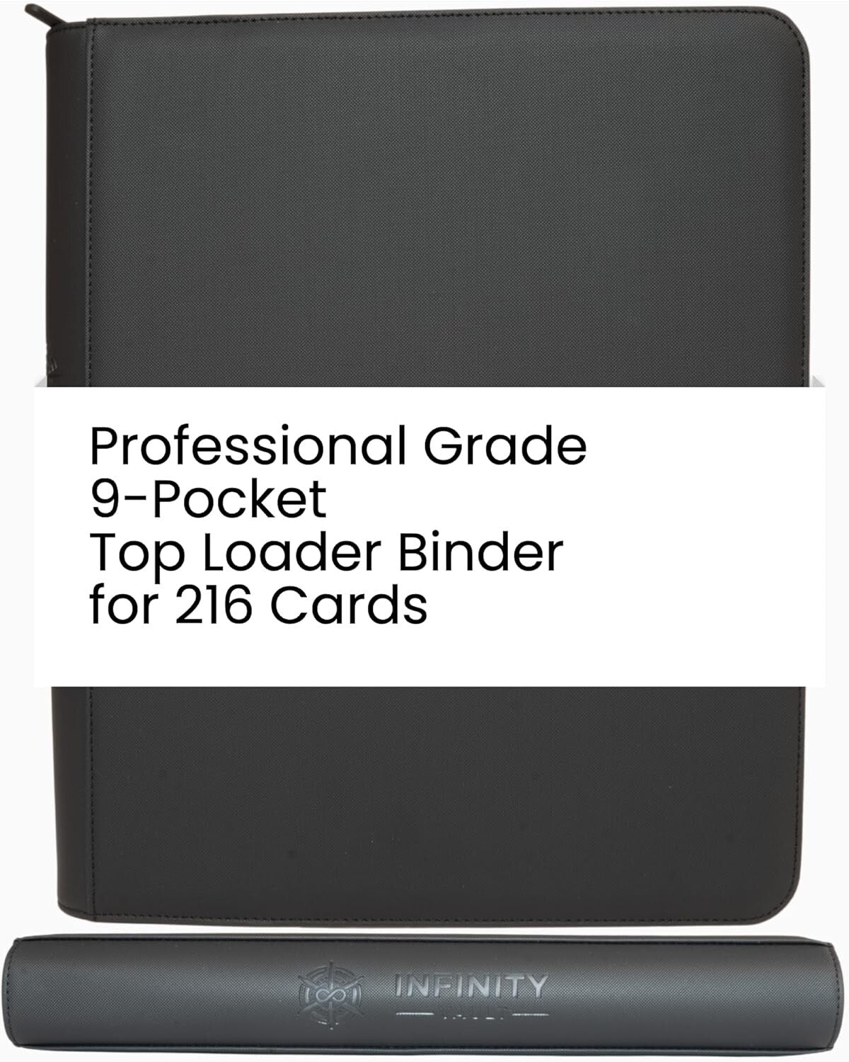 Durable 216 Card Collection Top Loader Binder - Scratch-Resistant with Zipper