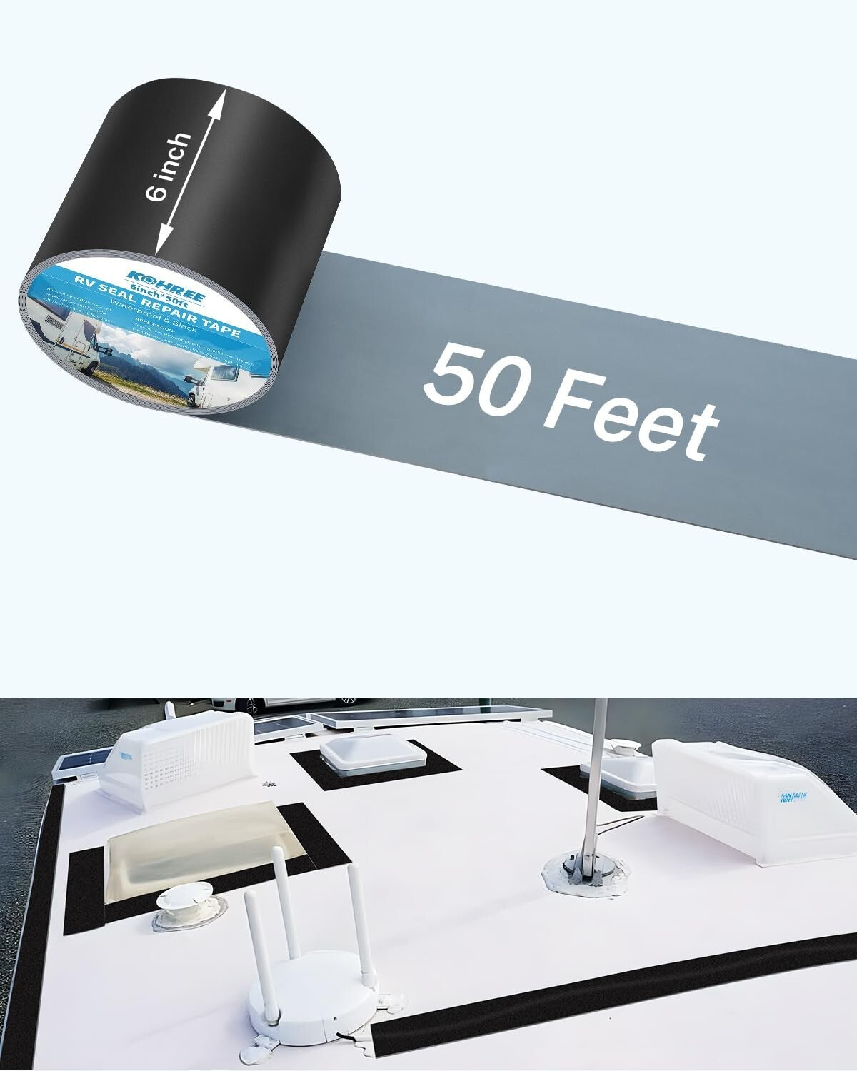 Flexible Butyl Sealant Tape for RV Roofs - UV & Weatherproof Repair Solution