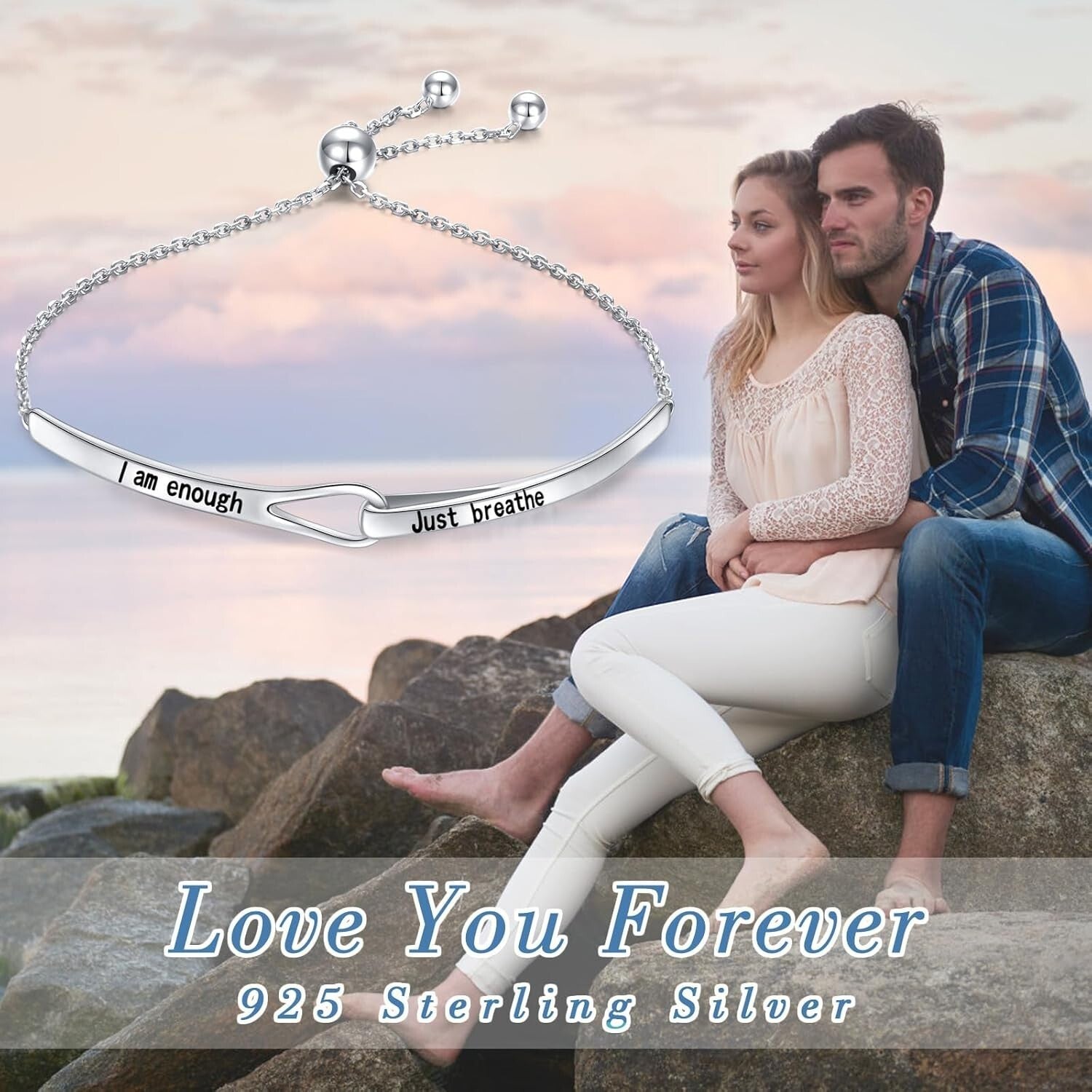 Meaningful Sterling Silver Inspirational Bracelet for Women - Perfect Gift Idea