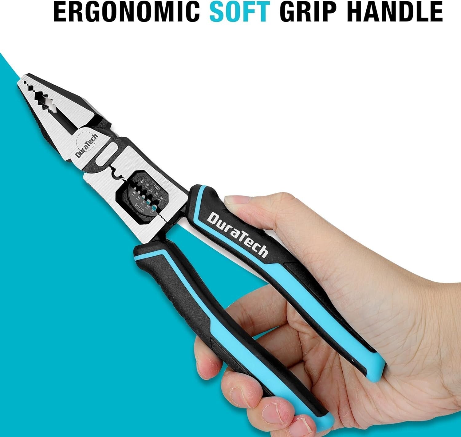 Ergonomic 3-Piece Pliers Set: 8.5" Lineman, Long Nose, and Diagonal Cutters