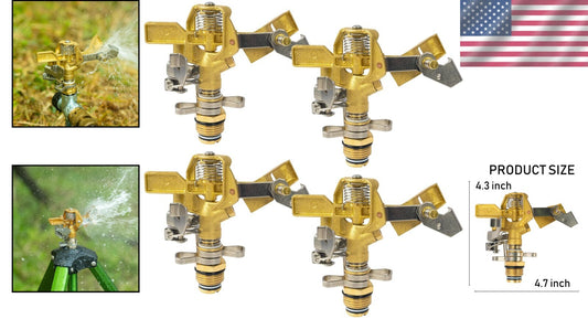 Adjustable 0-360 Degree Brass Impact Sprinkler - Perfect for Large Garden Spaces