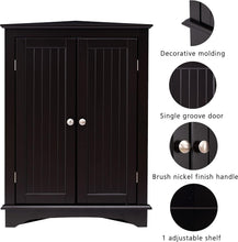 Load image into Gallery viewer, Stylish Freestanding Corner Storage Cabinet for Bathroom, Living Room, Bedroom