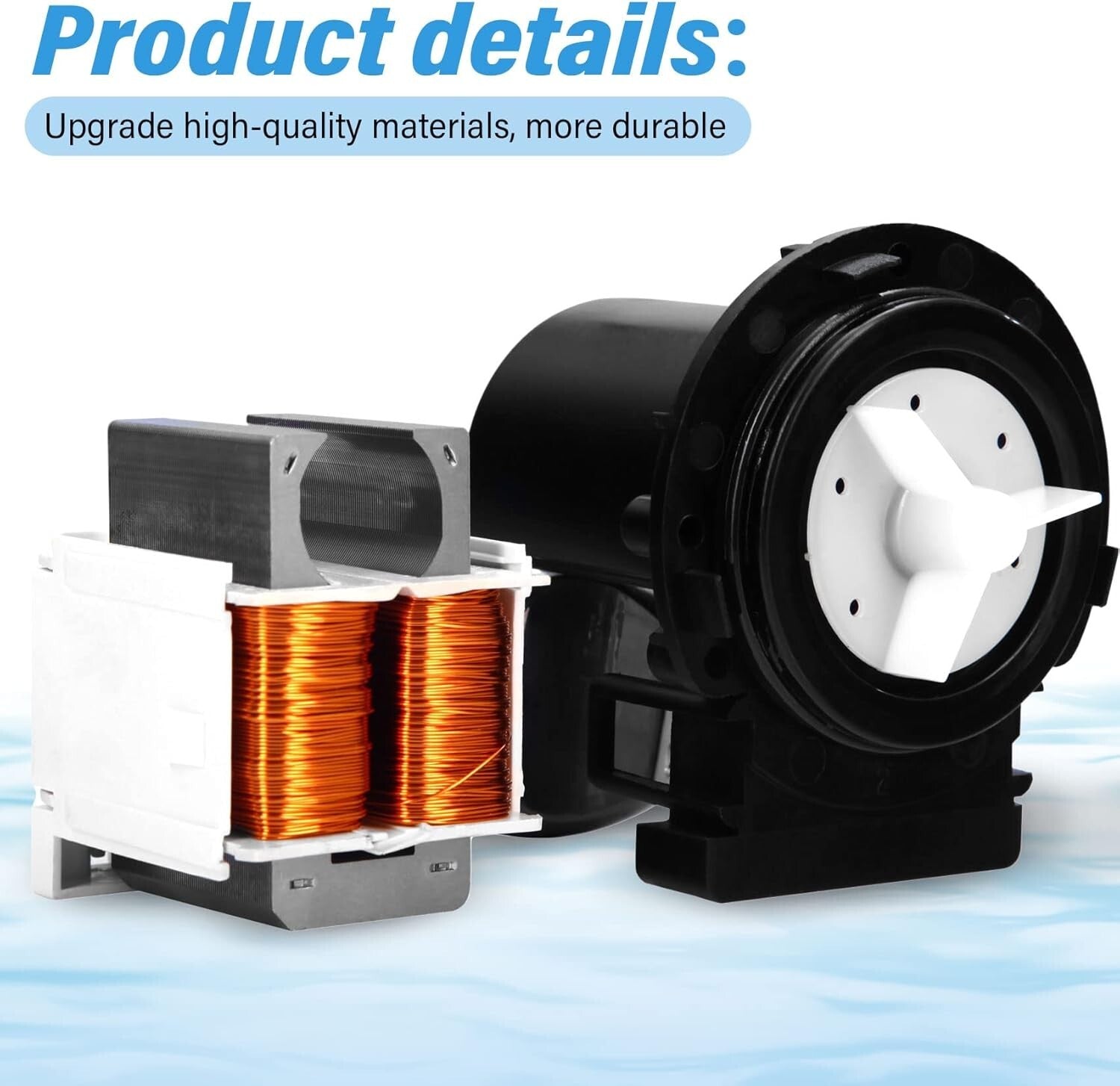 LG & Kenmore Washer Drain Pump Motor - Replaces AP5328388, 4681EA1007G, 45L/min