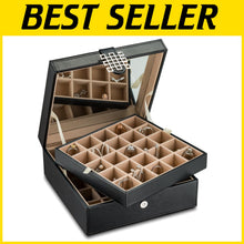 Load image into Gallery viewer, Modern 50-Compartment Jewelry Box with Mirror - Perfect for Earrings &amp; Rings