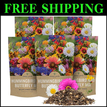 Load image into Gallery viewer, Bulk Wildflower Seed Mix for Butterflies &amp; Hummingbirds - 5 Pounds Fresh Seeds