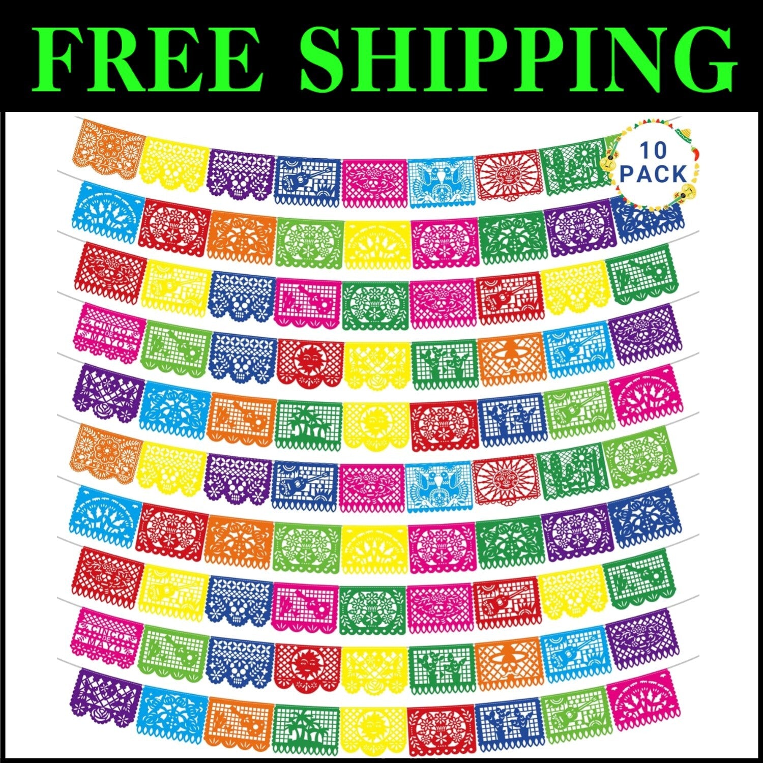 Durable Plastic 180 FT Cinco De Mayo Banner Set – Perfect for Party Spaces