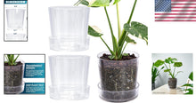 Load image into Gallery viewer, Durable Acrylic Orchid Pots with Drainage Holes - Clear 6.5 Inch Planter Set