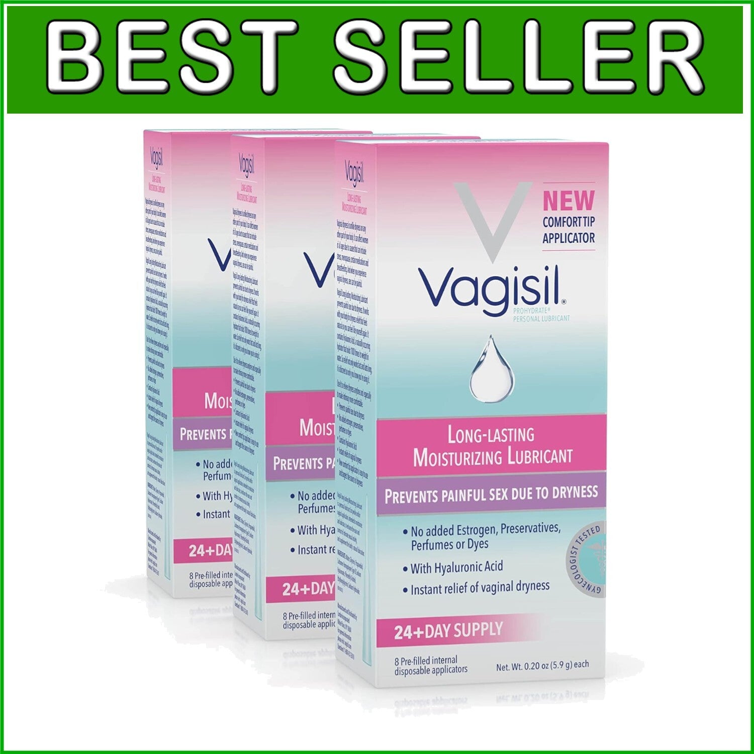 Prohydrate Vaginal Care: Natural Moisturizer and Lubricant, 3 Convenient Packs