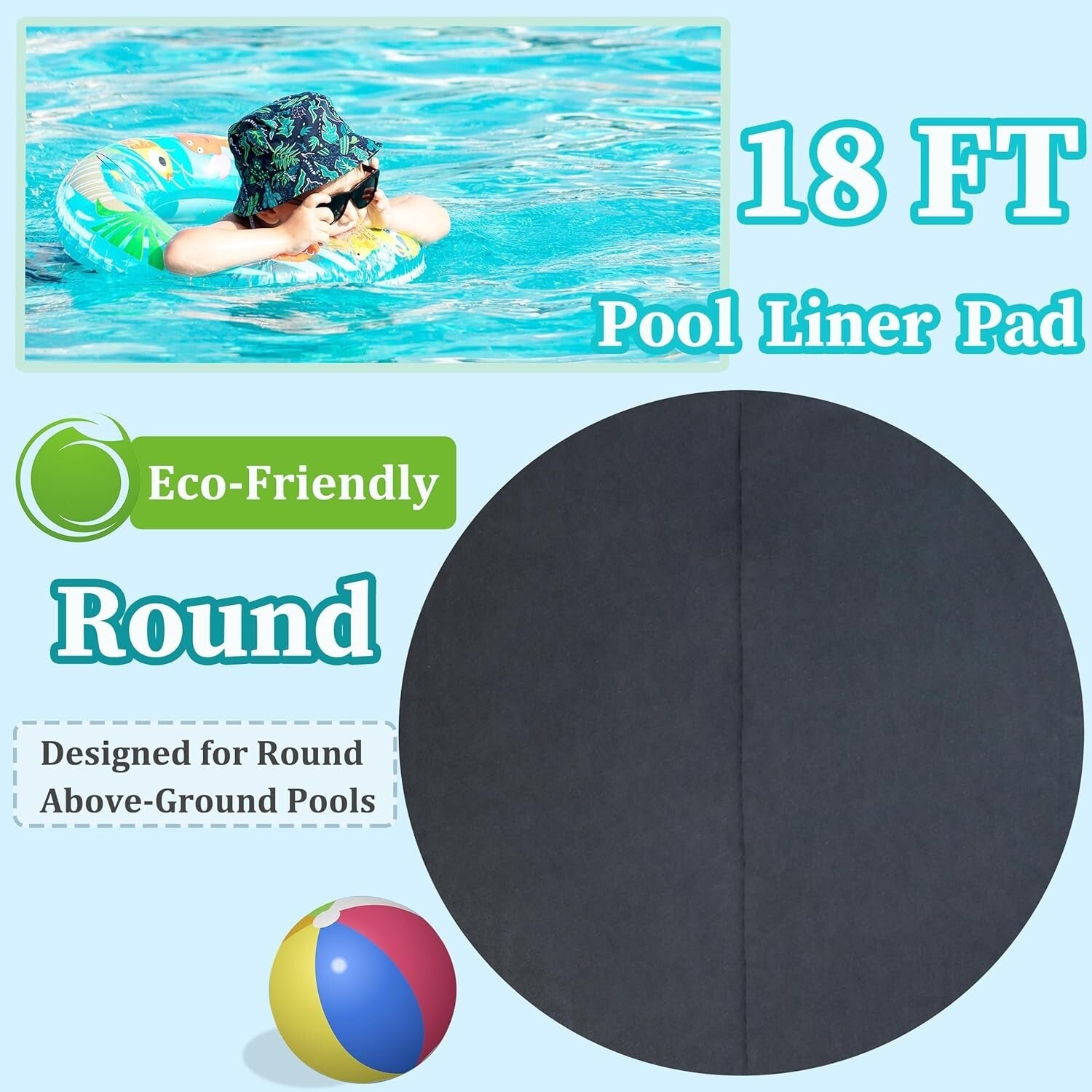 Durable 18FT Round Pool Liner Pad - Extend Your Pool's Lifespan Effortlessly