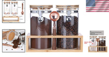 Load image into Gallery viewer, Bamboo Lidded Glass Canisters - Keep Coffee Beans Fresh &amp; Stylishly Organized