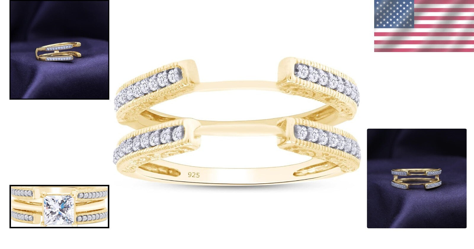 Beautiful Ring Guard Enhancer with Secure Fit for Engagement & Wedding Rings