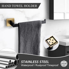 Load image into Gallery viewer, 4-Piece Black &amp; Gold Stainless Steel Bathroom Hardware Set - Elegant Style