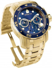 Load image into Gallery viewer, 200m Water Resistant Diver's Chronograph Watch with Blue Dial &amp; Gold Tone Band