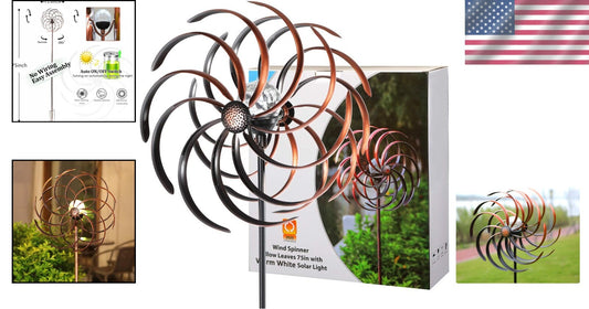 Bronze Solar Wind Spinner - Illuminate Your Lawn with Stylish Kinetic Motion